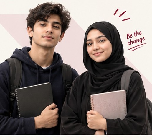 Two O and A Level students holding notebooks, ready to represent Propel